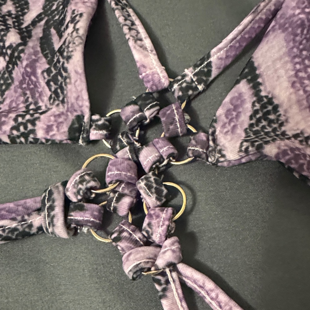 Fashion Nova Lavender Snake Print Bikini - Picture 7 of 11
